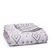 John Robshaw Bedding Ginah 100% Cotton, Grey, Grey, Full/Queen