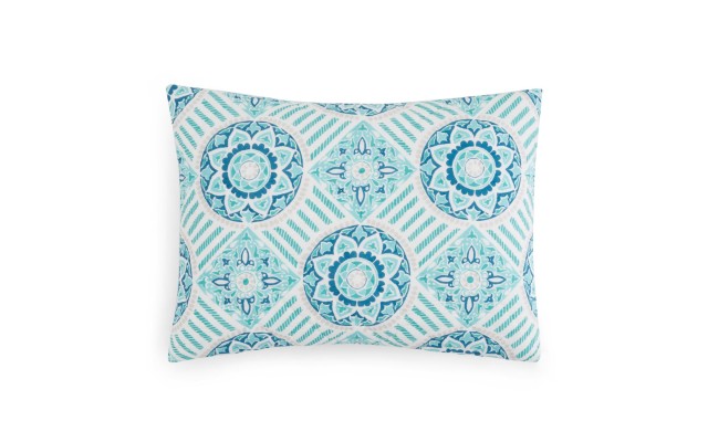 John Robshaw Dannar Standard Quilted Sham Aqua Blue 20×26