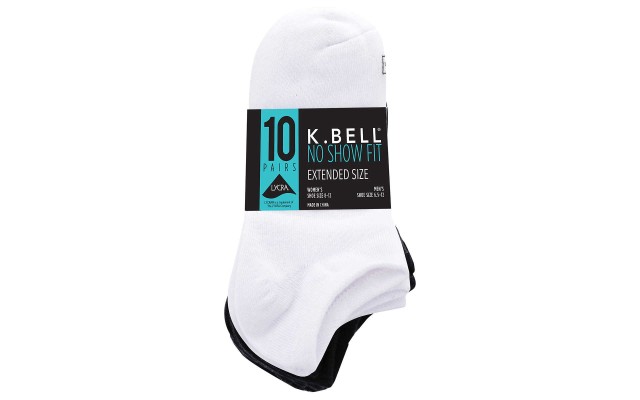 K Bell No Show Sock, 20 pair, Multi, Extended