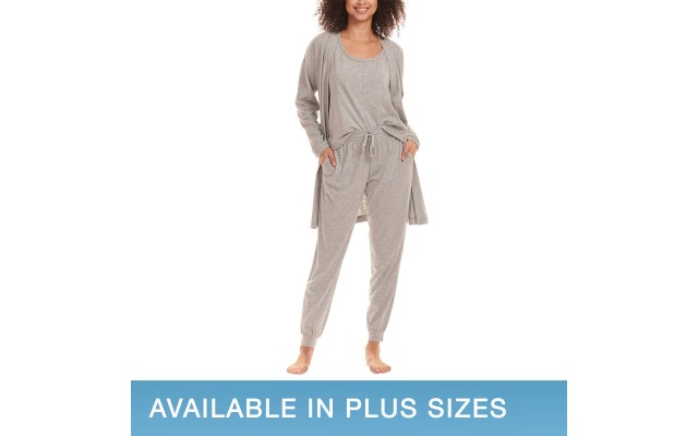  Ladies' 3-Piece Lounge Set, Gray, Small