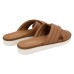  Ladies' Cross Band Sandal, Tan, 8.5