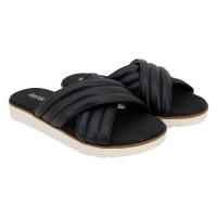 Kensie Ladies' Cross Band Sandal, Black, 7.5