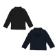 Kleverkids Boys Solid Cargo Polo Peruvian Cotton T-Shirt – Long Sleeve, Polo Neck With 3 Buttons - 2 Pack Navy/Black, Size 5
