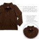 Kidsy Boys Solid Cargo Polo Peruvian Cotton T-Shirt – Long Sleeve, Polo Neck With 3 Buttons, Black/Chocolate, 4