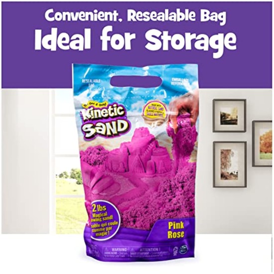  , The Original Moldable Sensory Play Sand, Brown, 2 lb. Resealable Bag, Ages 3+, Pink