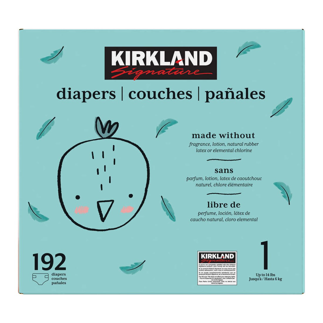 Kirkland Signature Diapers Sizes 12, One Color, 2 (1218 lb/58 kg)