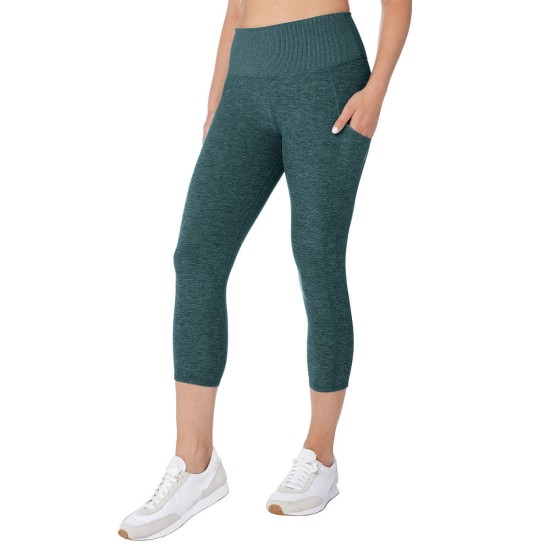  Ladies' Brushed Capri, Green, Small