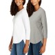  Ladies' Slub Tee, 2-pack, White, Small