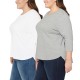  Ladies' Slub Tee, 2-pack, White, Small