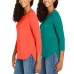  Ladies' Slub Tee, 2-pack, Orange, 3X