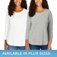 Kirkland Signature Ladies' Slub Tee, 2-pack, White, Large