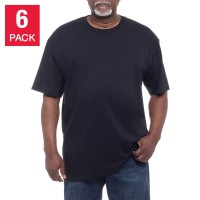 Kirkland Signature Men’s Crew Neck Tee, 6-pack, Black, Medium