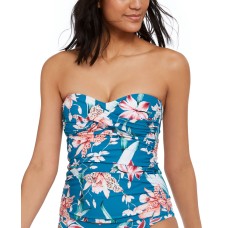 La Blanca Flyaway Orchid Printed Bandeau Tankini Tops