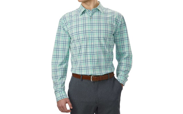 Lands’ End Men’s Sport Shirt, Green, 15-15.5 36/37