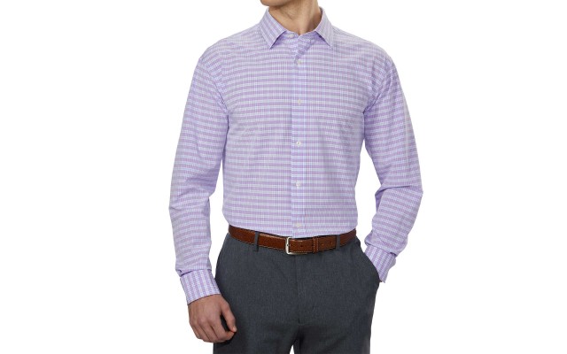 Lands’ End Men’s Sport Shirt, Purple, 17-17.5 32/33
