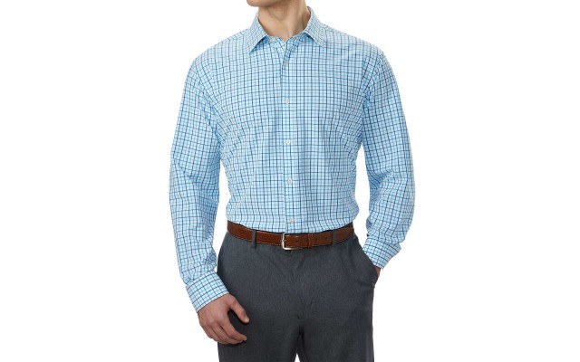 Lands’ End Men’s Sport Shirt, Teal, 18-18.5 36/37