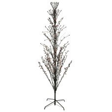 LB International LB International 9' Slim Cascade Twig Artificial Halloween Tree - Pre-Lit Orange LED Lights