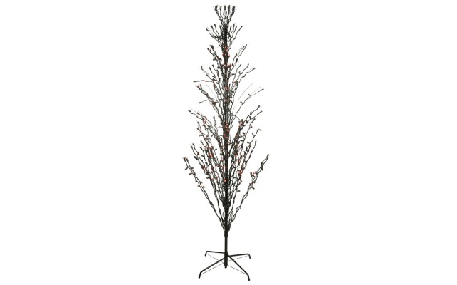   9' Slim Cascade Twig Artificial Halloween Tree - Pre-Lit Orange LED Lights