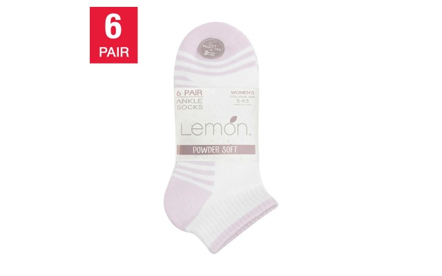  Ladies' Low Quarter Sock, 6-pair, White