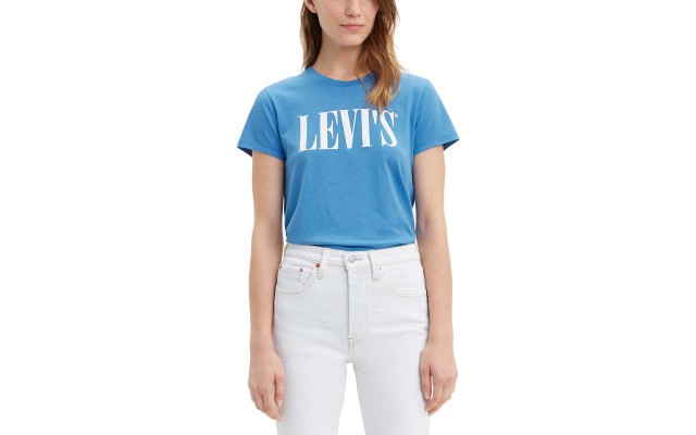  Ladies' Tee, Blue, Large
