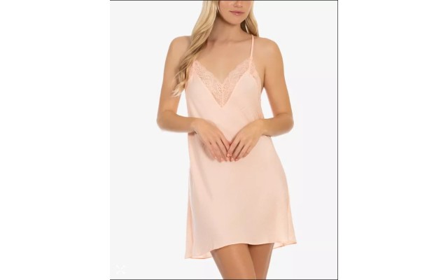 Linea Donatella Hammered Satin Chemise Nightgown