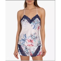 Linea Donatella Satin Floral-Print Cami & Tap Shorts Pajama Set