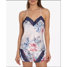 Linea Donatella Satin Floral-Print Cami & Tap Shorts Pajama Set