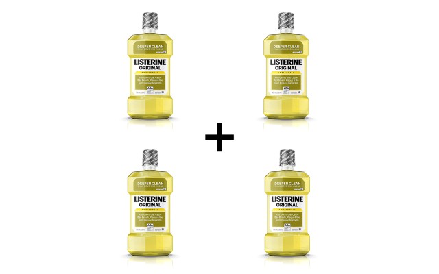  Original Antiseptic Oral Care Mouthwash, Bad Breath Original – 500.0 ML, 4-Pack