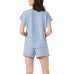 Ladies' 3-piece Short Sleep Set, Blue, X-Small