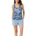  Ladies' 3-piece Short Sleep Set, Blue, 2X