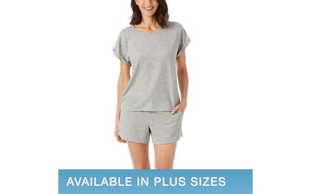 Ladies' 3-piece Short Sleep Set, Gray, Medium