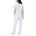  Ladies' 4-piece Terry Pajama Set, Blue, Medium