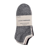 Lucky Brand Ladies' Super Soft No Show Sock, 10-pair, Black