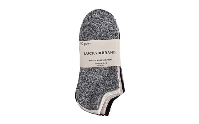  Ladies' Super Soft No Show Sock, 10-pair, Black