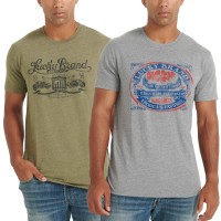 Lucky Men’s Graphic Tee, 2-Pack, Green, Large