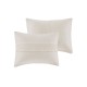  Amaya Full/Queen 3 Piece Cotton Seersucker Comforter Set, Ivory