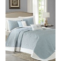 Madison Park Ashbury 5 Piece Reversible Bedspread Set, Green, King