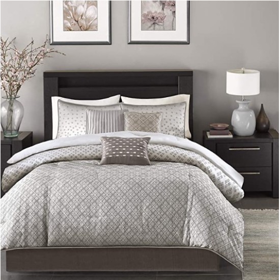  Biloxi 7-Pc. Geometric Jacquard King Comforter Set Bedding