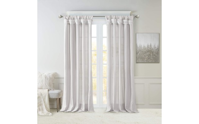  Emilia 50″ x 108″ Lined Faux-Silk Twisted Tab Window Panel