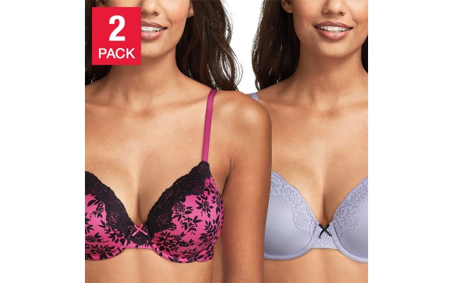  Ladies' Comfort Devotion Bra, 2-pack, Purple, 38D