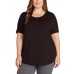  Ladies' French Terry Top, Black, 2X