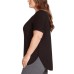  Ladies' French Terry Top, Black, 2X