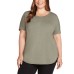  Ladies' French Terry Top, Green, Large