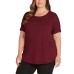  Ladies' French Terry Top, Red, Small