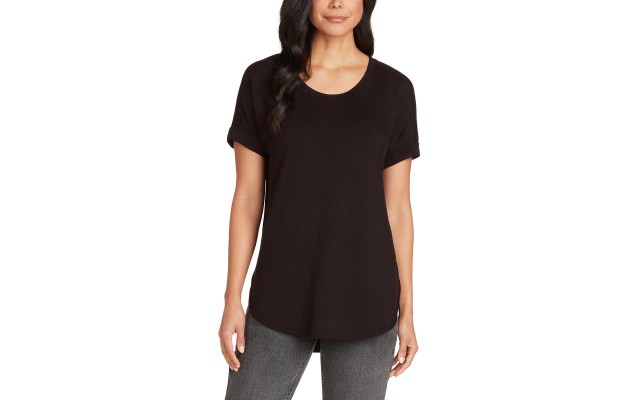  Ladies' French Terry Top, Black, 2X