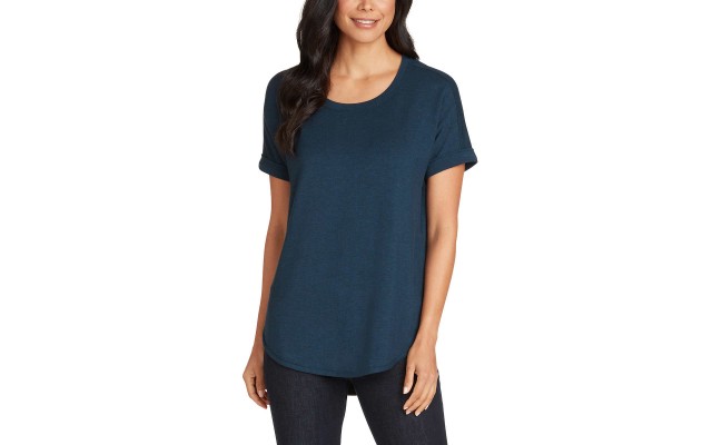  Ladies' French Terry Top, Blue, 2X