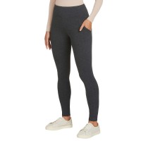 Max & Mia Ladies' French Terry Legging with Pockets, Gray, X-Large