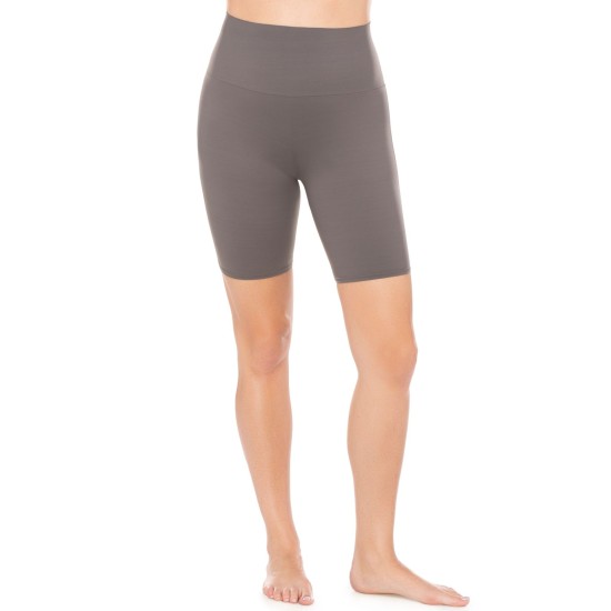  Athleisure Tummy-Control Bike Shorts, Gray, Large