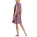  Scoop Neck Printed Short Nightgown, Multi, Medium