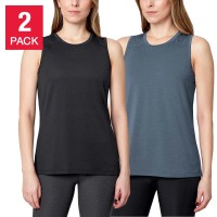 Mondetta Ladies' Active Tank Top, 2-Pack, Black, Small